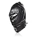 2x Leather Bondage Hood - Pink & Black - Zipper Blindfold Eyes & Mouth, Posture Collar & O-Rings, Lace-Up