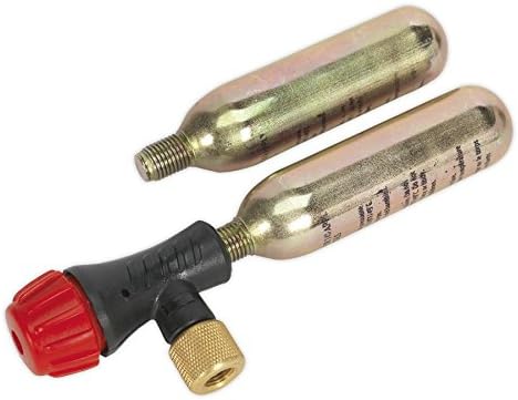 Sealey MS087 Motorcycle Co2 Emergency Tyre Inflator Kit, Red