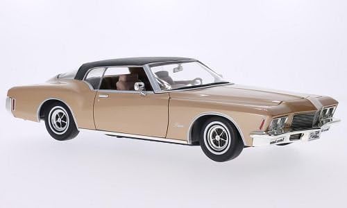 Buick Riviera GS, gold/matt black, 1971, Model Car, Ready-made, Lucky The Cast 1:18
