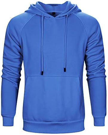 TOLOER Men's Hoodies Pullover Casual Solid Color Sports Outwear Sweatshirts