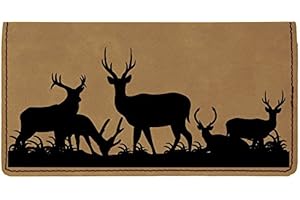 CAROUSEL CHECKS INC. Grazing Deer Laser Engraved Leatherette Checkbook Cover