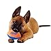 Nerf Dog (2-Pack) UltraPlush Trackshot Football Dog Toy, Orange/Blue & Green/Blue, Small