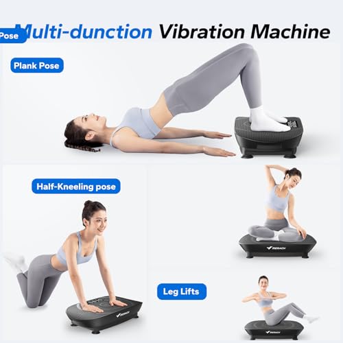MERACH Vibration Plate Exercise Machine, Whole Body Exercise & Fitness Equipment, Bluetooth and Silicone Pedal, Vibrating Plate Machine with Auto Mode, Vibrate Fitness Platform for Home