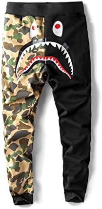 HHKM Online Fashion Men Jogger Pants Camo Trousers Sports Stitching Drawstring Casual Chino Sweatpants