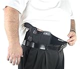 ComfortTac XL Ultimate Belly Band Holster for Concealed Carry | Black | Fits Gun Smith and Wesson Bodyguard, Glock 19, 17, 42, 43, P238, Ruger LCP, and Similar Sized Guns | for Men and Women