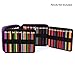 Pencil Case Holder Slot - Holds 260 Colored Pencils or 180 Gel Pens with Zipper Closure - Large Capacity Polyester Pen Organizer for Watercolor Pens or Markers - Perfect for Artist Box Purple