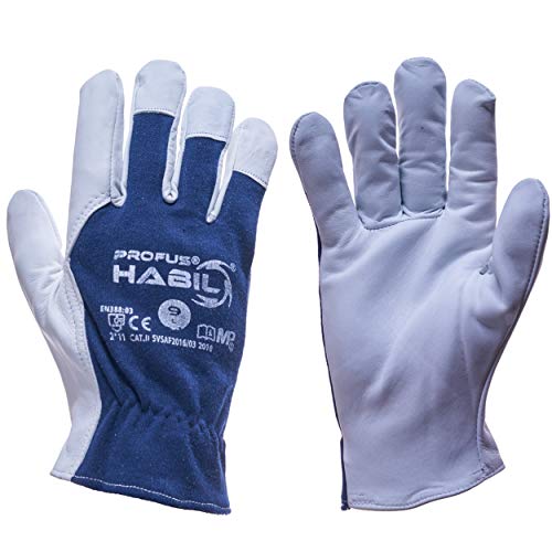 Marel 12 Paar Leder-Arbeitshandschuhe Montagehandschuhe Mechanikerhandschuhe(HABIL-12) (8 (M))