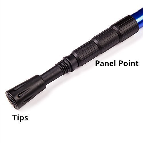 Walking Stick Trekking Pole Hiking Mountaineering Telescoping Ultra Strong Alpenstocks Anti ShockTrail With Reflective Tape(1 Piece)Black