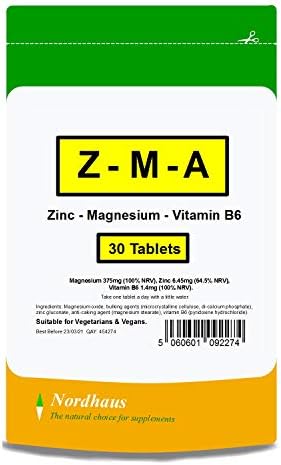 Z-M-A Zinc - Magnesium - Vitamin B6 30 Tablets
