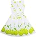 HY95 Girls Dress Green Apple Leaves Print Satin Bow Tie Size 6
