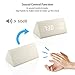 OCT17 Wooden Alarm Clock, Wood Alarm Clock Smart LED Digital Clock for Bedroom/desks, Upgraded with Time Temperature, Adjustable Brightness and Voice Control, Humidity Displaying - White