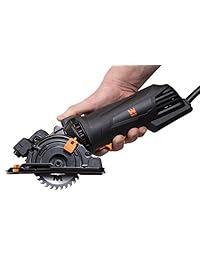 WEN - Sierra circular compacta con láser, funda de transporte y tres cuchillas