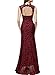 Miusol Women's Retro Floral Lace Contrast Halter Bridesmaid Long Dress