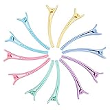 Rioa 10 Pcs Professional Multicolor Plastic Duck Teeth Bows Hair Clips Hairdressing Salon Hair Grip Crocodile DIY Accessories Hairpins Chic Styling Claw Hair Barrettes