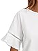 MakeMeChic Women's Loose Short Sleeve Round Neck Solid Summer T-shirt Tops Blouse