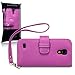 Samsung i9190 Galaxy S4 Mini Premium Faux Leather Wallet Case (Pink with Floral Interior)