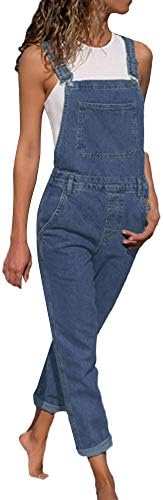 Womens' Casual Adjustable Strap Denim Overalls Basic Boyfriend Fit Rompers Bib Pants Jumpsuits