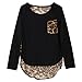 Chin's Women's Sexy Crewneck Leopard Long Sleeve T-shirts Tops (M)