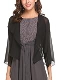 Venena Women's Split Sleeve Open Front Chiffon Bolero Shrug Cardigan