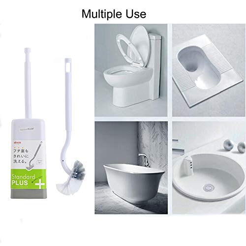 Marbrasse Slim Compact Bathroom Toilet Bowl Brush with Holder for