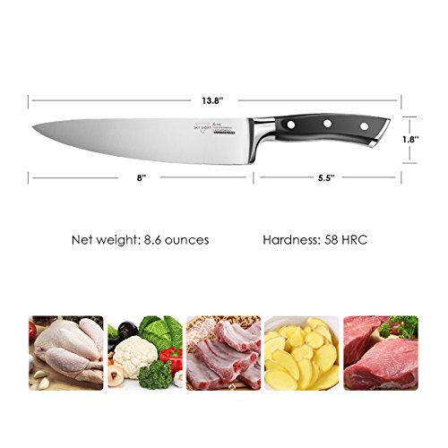 image for SKY LIGHT Chef Knife, Kitchen Knife 8 Inch Home Pro Cooking Chopper Kn