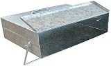 Srendi Galvanised Metal Hot Ash Box Carrier Silver Fireplace Bucket Bin view 2
