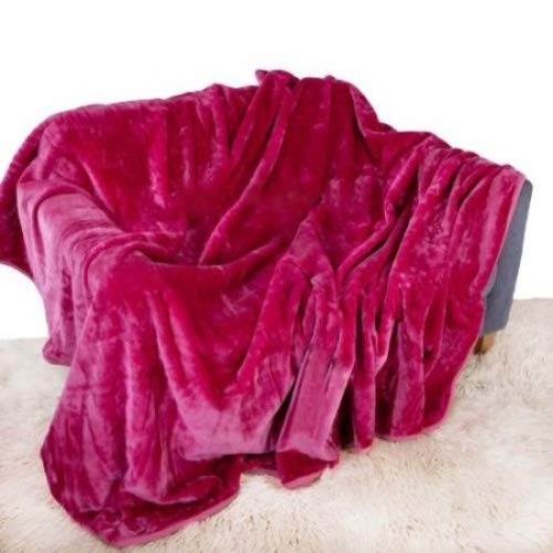 Quality Linen and Towels Fuchsia Pink Mink Throw Luxury Soft Plush Large (150cm x 200cm- Suitable for Double Size Bed or 2 Seater Sofa) Sofa Bed Runner Bedspread Blanket