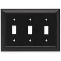 Brainerd 64215 Architectural Triple Toggle Switch Wall Plate / Switch Plate / Cover, Flat Black