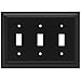 Brainerd 64215 Architectural Triple Toggle Switch Wall Plate / Switch Plate / Cover, Flat Black