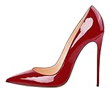 Guoar Women's Stiletto Heels Big Size Shoes Pointed Toe Ladies Solid Pumps for Work Place Dress Party