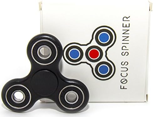 Focus Spinner - (4 Colors) Fidget Toy For Anxiety Stress Relief Attention Focus For Children / Adult Gift ADHD (Black)