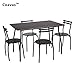 Coavas 5pcs Dining Table Set Kitchen Rectangle Dining Table with 4 Round Dining Chair Dinning Set