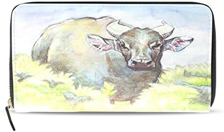 BYouLockX Women's Glaze Of Buffalo Long Leather Card Zipper Wallet Purse Clutch