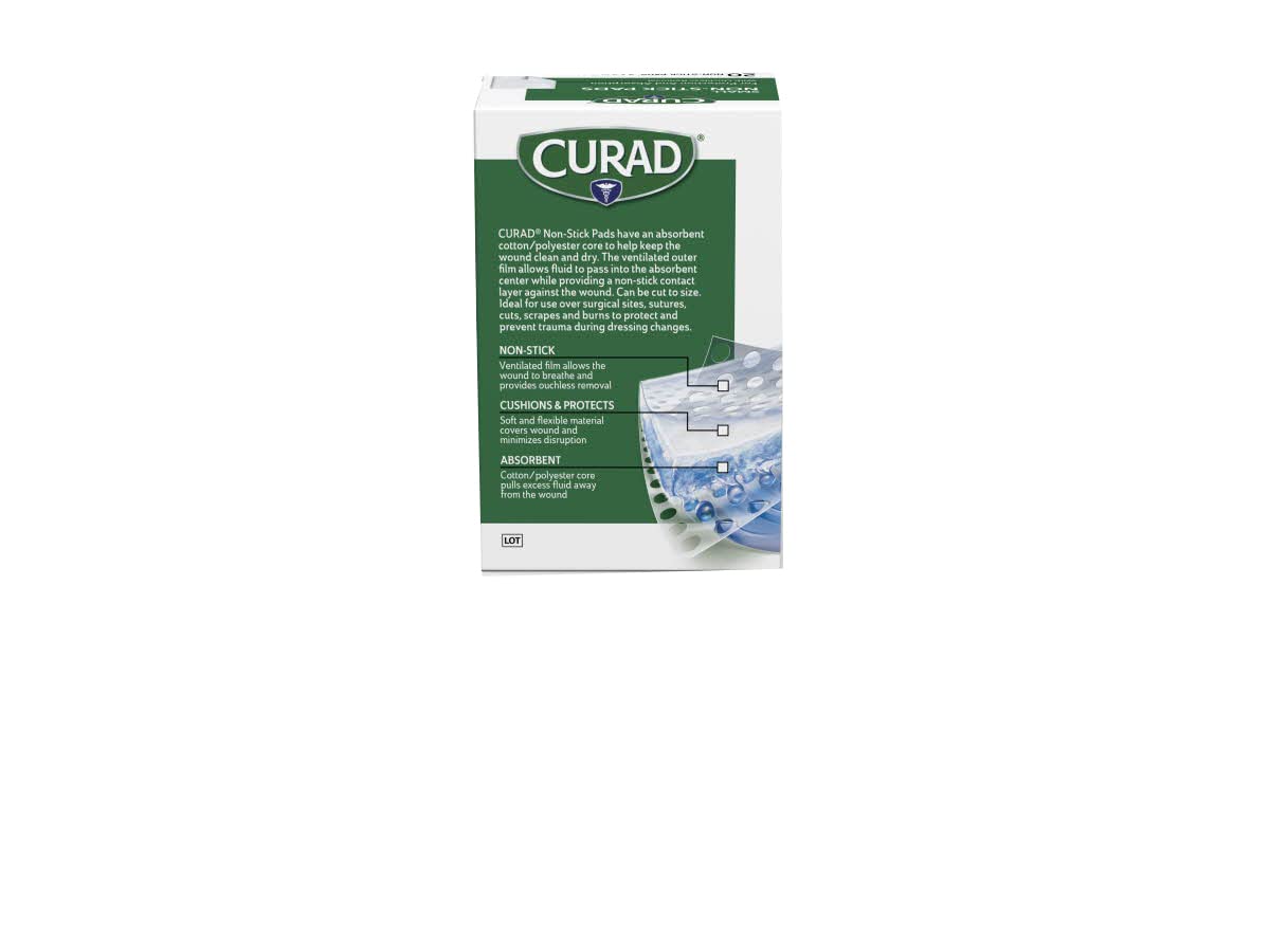 Curad Non-Stick Pads, 2 X 3 Inch(5.1 x 7.6 cm), 20 Count