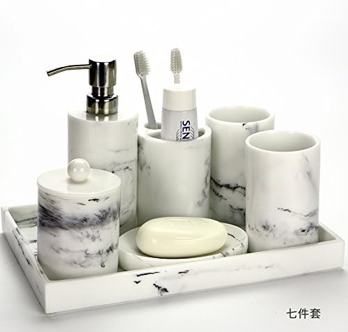 Hjky Bathroom Accessories Set Euro Style Bathroom Vanity Sets Resin Marble Bath 5 Piece Brush Holder Rinsing Cup Kit Whitewatergate Ink Kit 7 Amazon Co Uk Kitchen Home