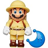 Nintendo Super Mario Explorer Mario 4” Articulated Figure with Blue Power Moon
