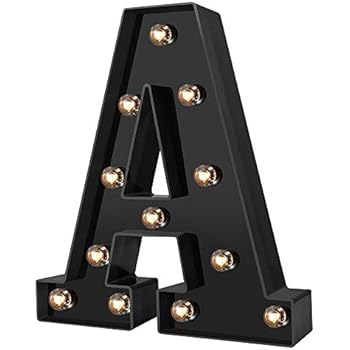 YOUZONE Led Marquee Letter Lights Newly Design Light up Letters for Events Wedding Party Birthday Home Bar DIY Decoration (Cool Black A)