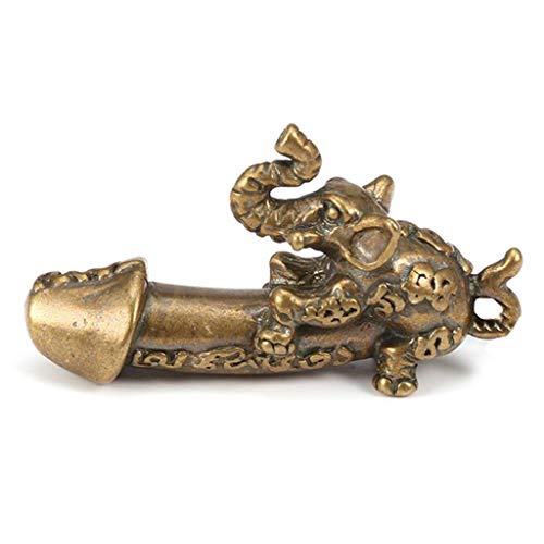 MVPSALE Keychain Elephant Miniature Keychain Holy Wealth Love Charm Luck Divine (Gold)