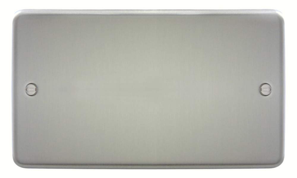 Deta 1901SC Blank Plate 2 Gang Satin Chrome