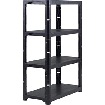 Amazon Trusco トラスコ プラ棚 高さ1371 4段タイプ コーナーキャップ4個付 黒 Tpt 5344c Bk 収納棚 産業 研究開発用品 通販