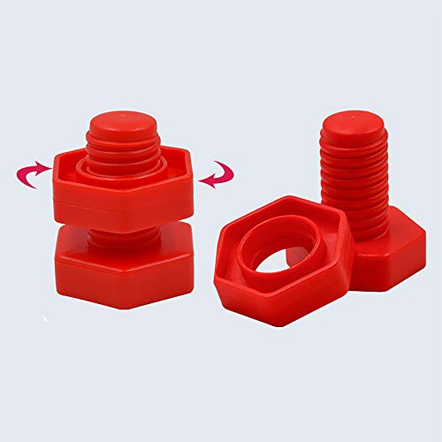 Jumbo Nuts and Bolts Set with Toy Storage and Book | Montessori Toddler Rainbow Matching Game Activities | Fine Motor Skills Autism Educational Toys for Baby, 1, 2, 3 Year Old Boy and Girl | 40pcs …