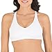 Fruit of the Loom womens Adjustable Shirred Front Racerback Sports Bra, Neon Pink Heather/White/Grey - 3-pack, 44 US