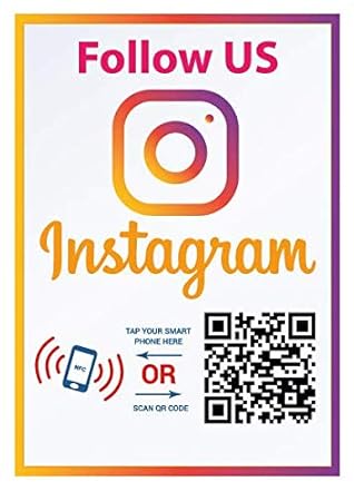 follow us on instagram sticker social media qr code and nfc tag storefront window sticker two sided window sticker custom designed for instagram - instagram follow code