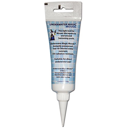 Underwater Magic Premium White Mosaic Pool Tile and Grout Repair Adhesive and Sealer - 4 Ounces