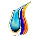 Luxury Lane Hand Blown Multicolor Sommerso Teardrop Art Glass Vase with Angled Lip 11 inch Tall