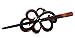 Parcelona French Wide Flower Tortoise Shell Brown Bun or Ponytail Bun Holder Hair Slider Pin Thru Clip with Stick
