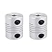Sydien 2 Pcs 8mm to 10mm Motor Shaft Coupling Aluminum Alloy Flexible Coupler Motor Connector Joint 25mm Length 20mm Diameter for RepRap 3D Printer, CNC Machine,Stepper Motor