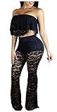 Bamovo Women's Tie Dye Print 2 Piece Sets Bandeau Bra and Flared Bottom Pants