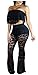 Bamovo Women's Tie Dye Print 2 Piece Sets Bandeau Bra and Flared Bottom Pants