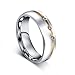 ROWAG 6MM Men Stainless Steel Couple Wedding Bands for Him and Her Women Cubic Zirconia CZ Inlaid Promise Engagement Rings